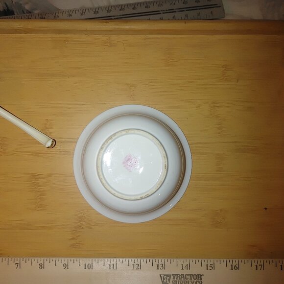 Nippon Beautiful Hand Painted Mayonnaise Sauce Dish With Spoon - Picture 16 of 16
